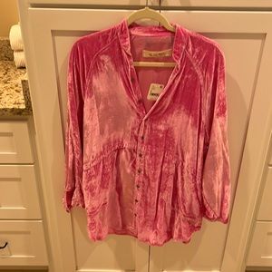 Free People Pink/Rose Velvet Tunic